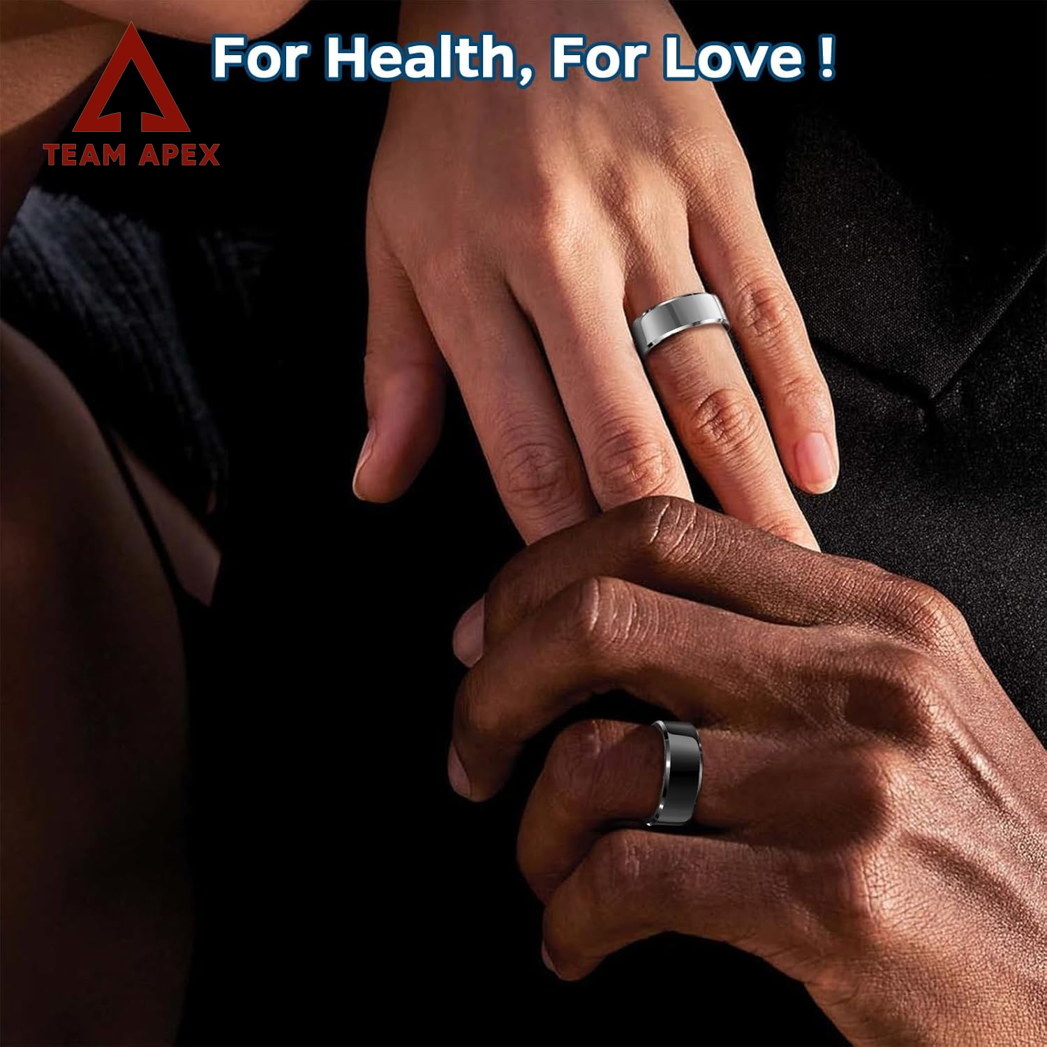 Revolutionary Sleek Smart Ring: Your Ultimate Health & Fitness Tracker with Heart Rate Monitoring, Sleep Analysis, Gesture Control, and Waterproof Design - Perfect for iOS & Android (Black, Size #11)